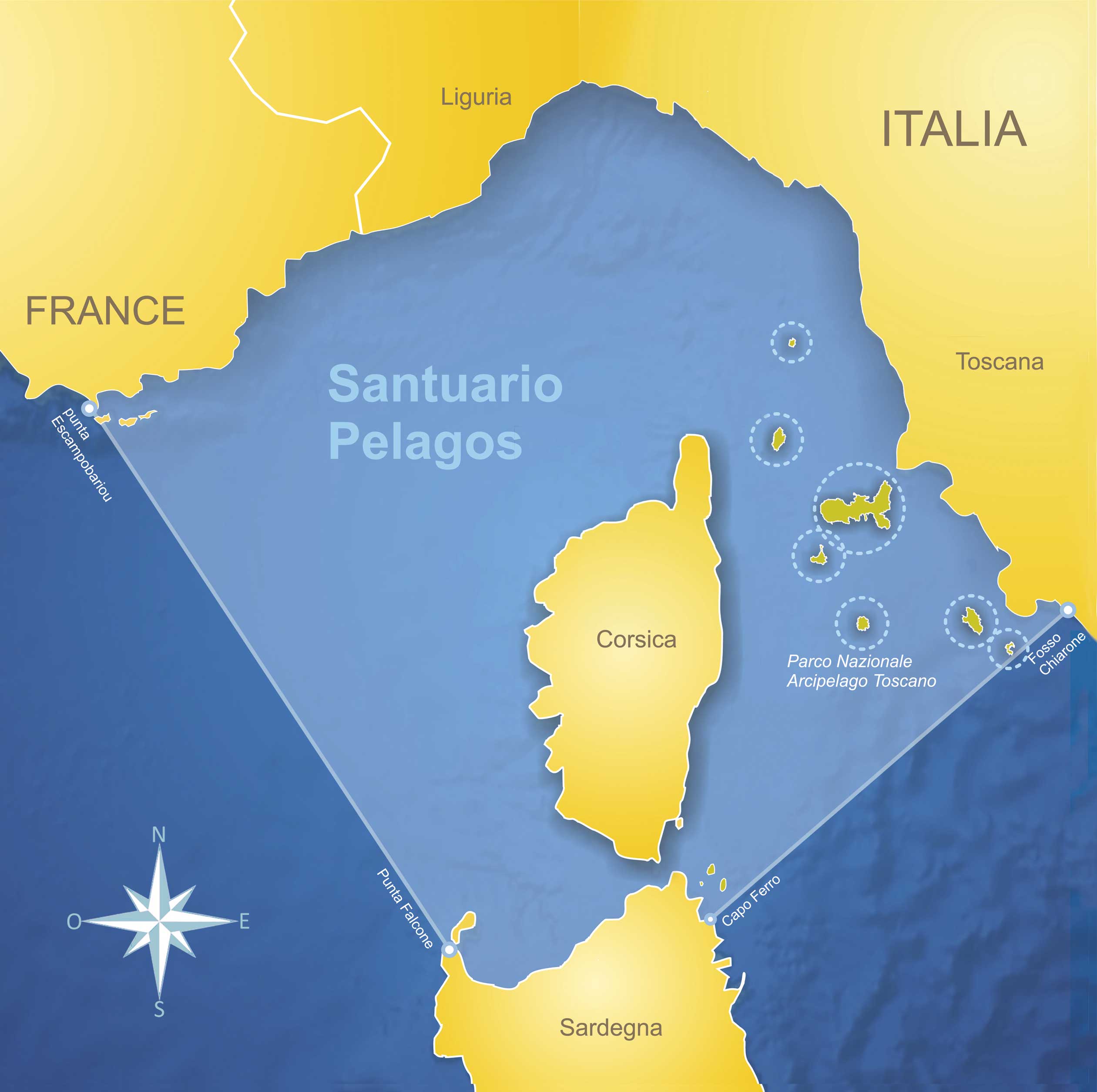 mappa santuario pelagos